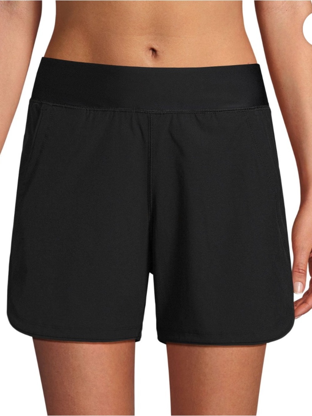 Lands' End Women's Black Bathing Suit Short Bottom Shorts Size Large
